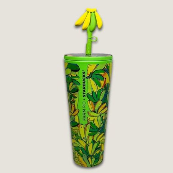 Starbucks FarmRio Banana Tumbler 24oz - Green/Yellow Design - Picture 2 of 7